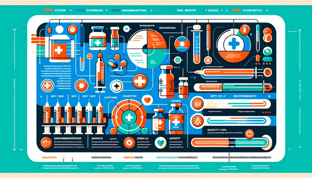 An infographic outlining the proper usage of BPC 157, including dosage and administration methods.