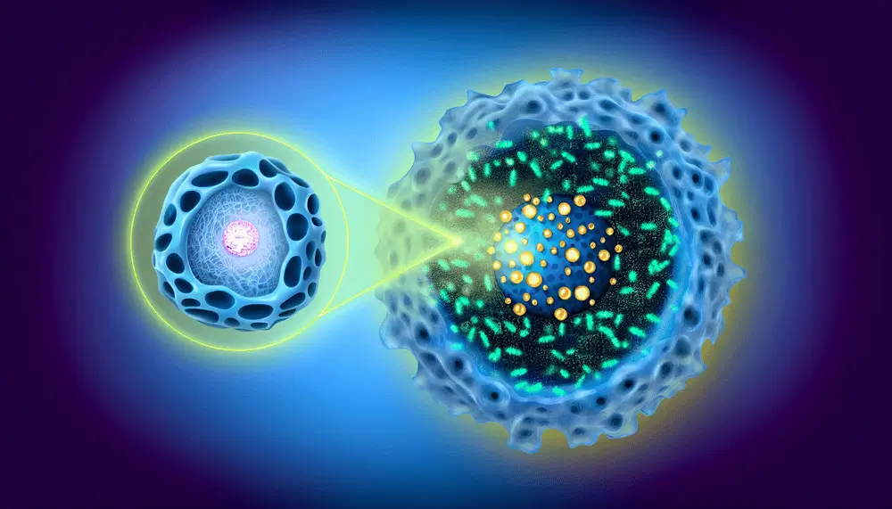 Photo of exosomes delivering therapeutic molecules to target cells