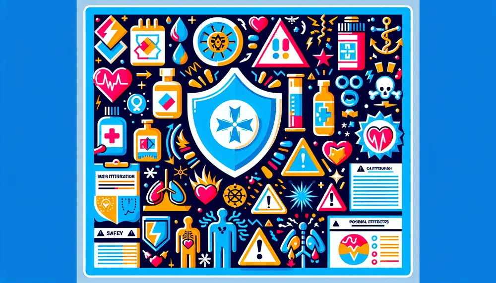 Visual summary of safety and side effects of methylene blue.