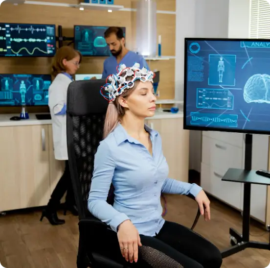 Neurorestorative specialists at Philly Wellness Center monitor a patient to help them achieve their goals including improved memory, clearer thinking, better balance/coordination, reduced headaches, and better quality of life.